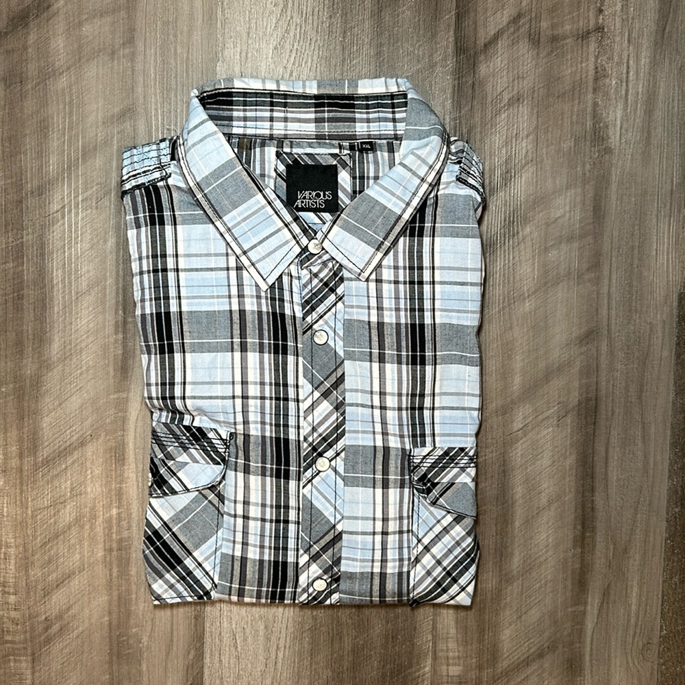 Various Artists Short Sleeve Peal Snap Button - 2XL